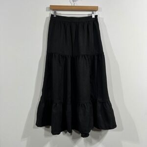 Fashion Nova Tiered Maxi Skirt Crochet Boho Festival Womens Small Fairy Grunge